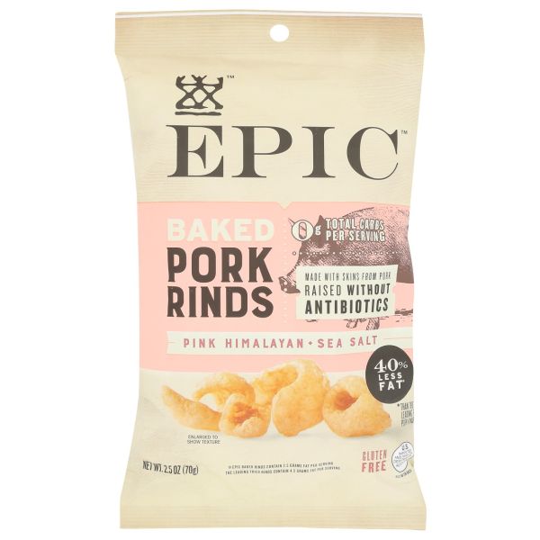 EPIC: Himalayan Pink Sea Salt Baked Pork Rinds, 2.5 oz