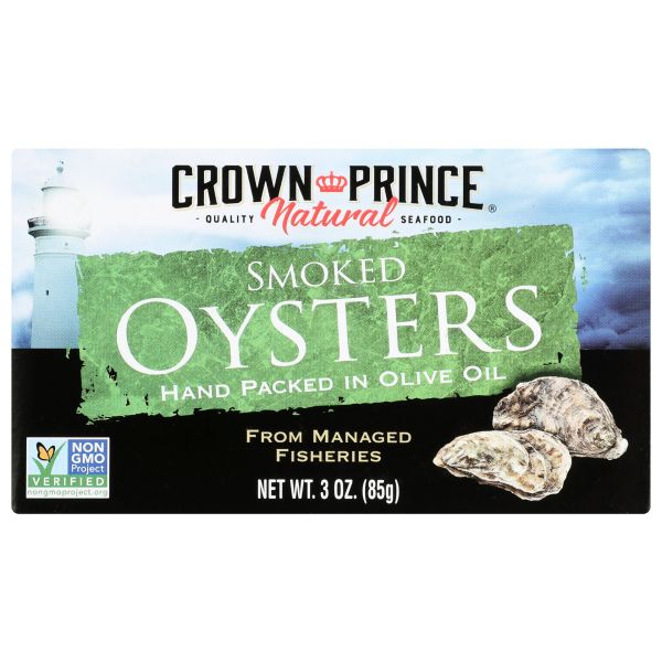Crown Prince Naturally Smoked Oysters in Pure Olive Oil, 3 Oz
