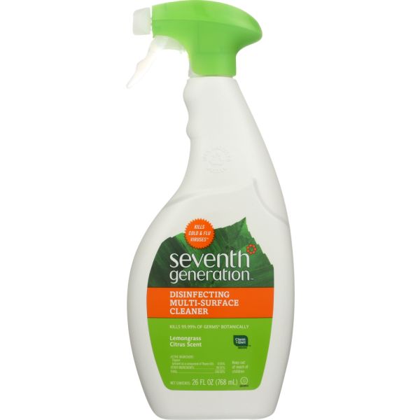 SEVENTH GENERATION: Cleaner Multi Surface Disinfectant Lemongrass, 26 oz