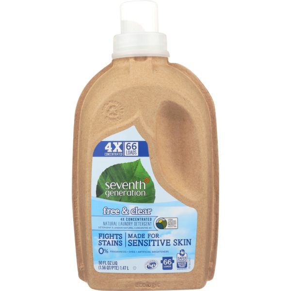 SEVENTH GENERATION: Natural Laundry Detergent 4X Free & Clear, 50 Oz