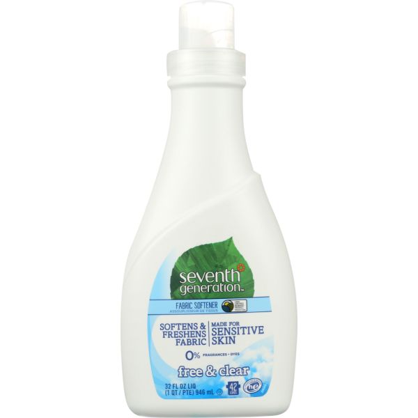 SEVENTH GENERATION: Natural Fabric Softener Free & Clear, 32 OZ