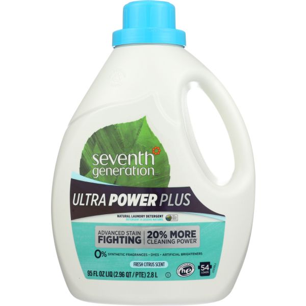 SEVENTH GENERATION: Ultra Power Plus Laundry Detergent Fresh Citrus, 95 oz