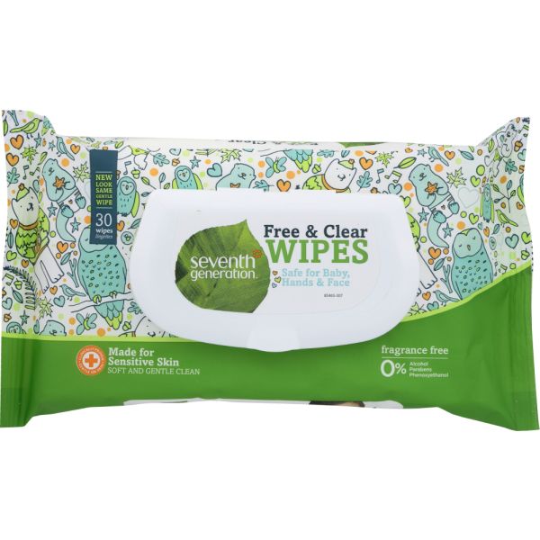 SEVENTH GENERATION: Free and Clear Baby Wipes Travel Pack Flip Top Dispenser, 30 ea