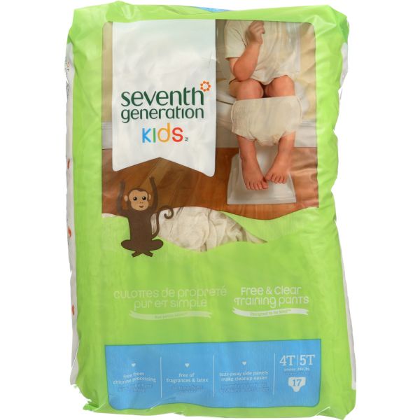 SEVENTH GENERATION: Free and Clear Training Pants 4T to 5T, 17 pc