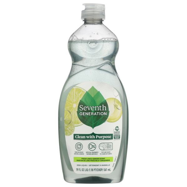 SEVENTH GENERATION: Dish Liquid Lime And Ginger, 19 fo