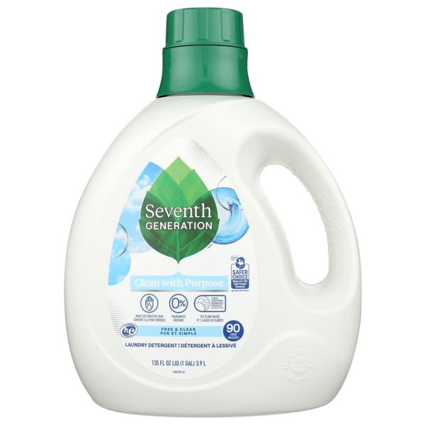 SEVENTH GENERATION: Liquid Laundry Detergent Free and Clear, 135 fo