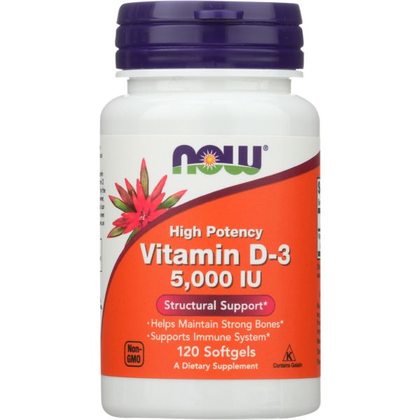 NOW: Vitamin D3 5000Iu, 120 sg