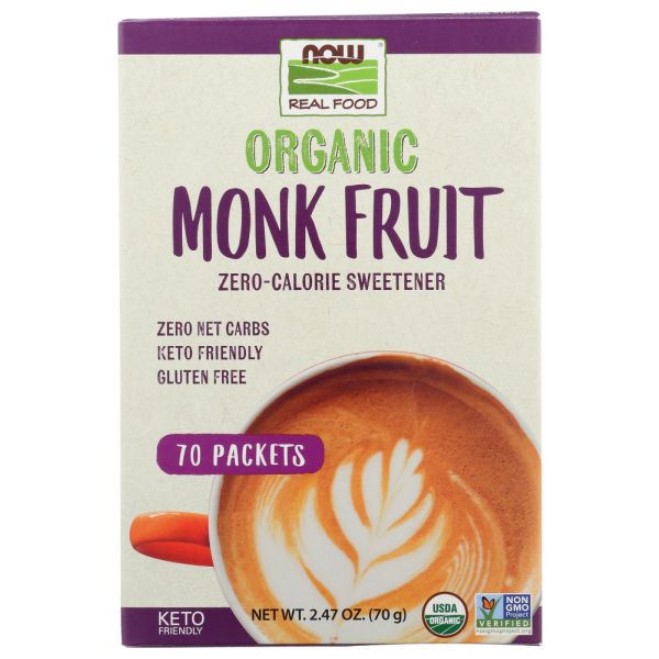 NOW: Sweetener Monk Fruit 70Pk, 2.47 oz