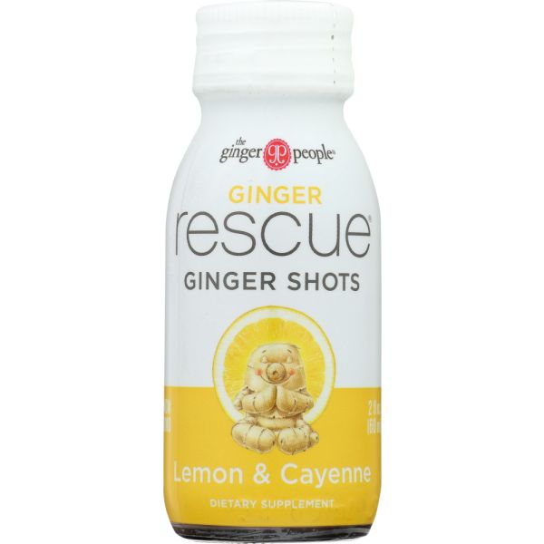 GINGER PEOPLE: Rescue Ginger Shots Lemon & Cayenne, 2 oz