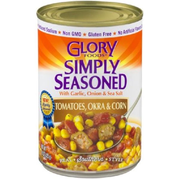 GLORY FOODS: Tomatoes Okra Corn Seasoned, 15.25 oz