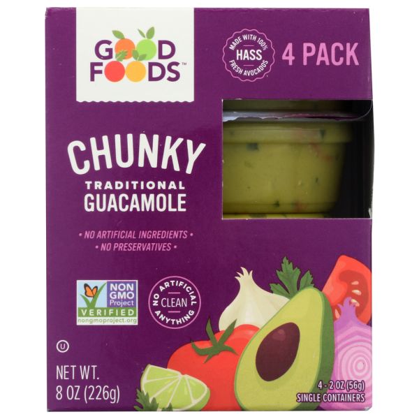GOOD FOODS: Dip Guac Chunky, 8 oz