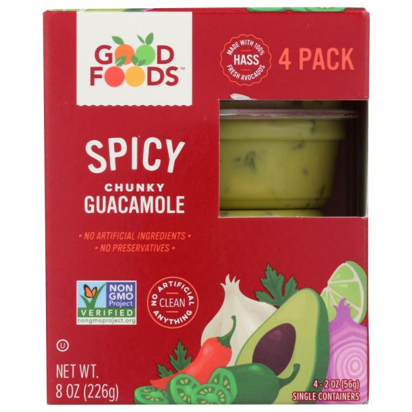 GOOD FOODS: Dip Guac Spicy, 8 oz