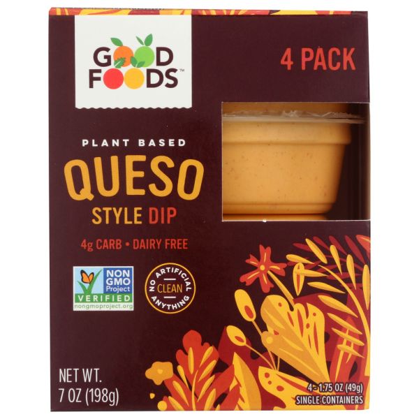 GOOD FOODS: Queso Style Dip 4Pk, 7 oz