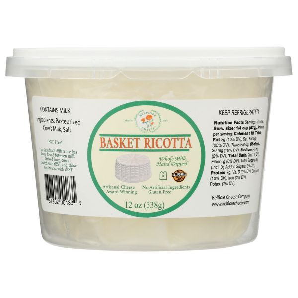 BELFIORE: Basket Ricotta Cheese, 12 oz