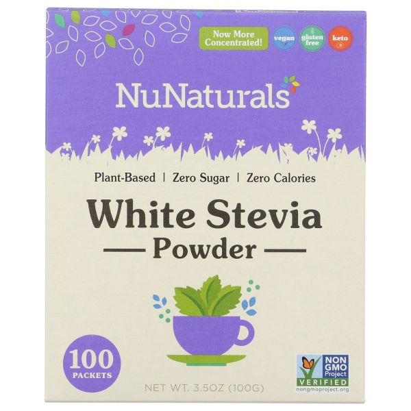 NUNATURALS INC: White Stevia Powder Sweetener 100, 100 pk