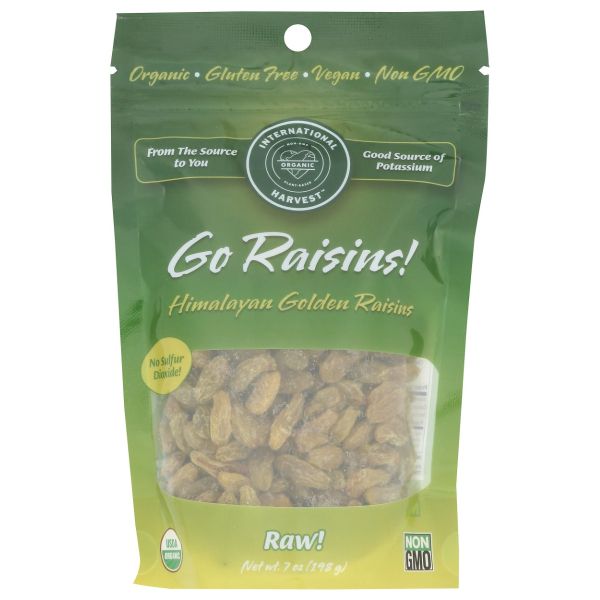 INTERNATIONAL HARVEST: Organic Go Raw Golden Raisins, 7 oz