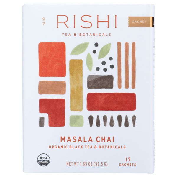 RISHI TEA: Masala Chai Tea 15 Tea Bags, 52.5 gm