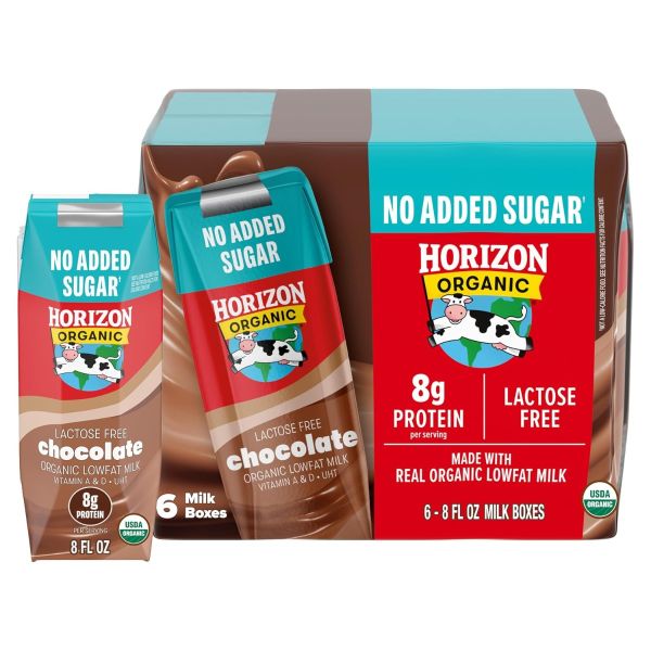HORIZON: Organic No Added Sugar 1 Percent Lowfat Chocolate Milk 6 Ct, 48 fo