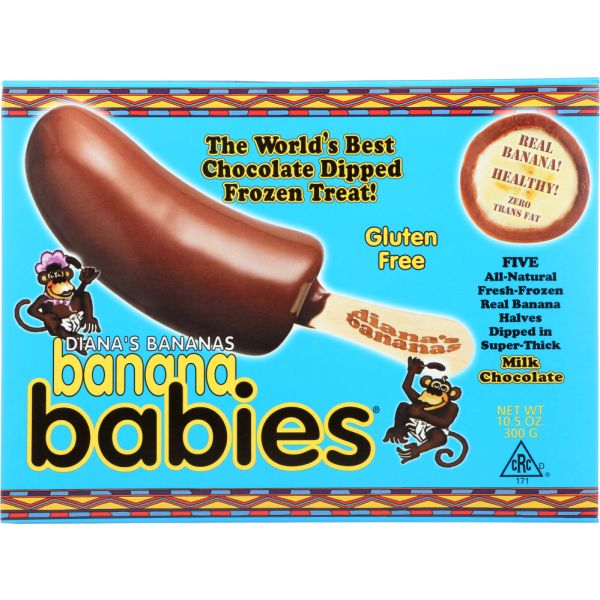 DIANA'S BANANAS: Frozen Banana Babies Milk Chocolate, 10.5 oz