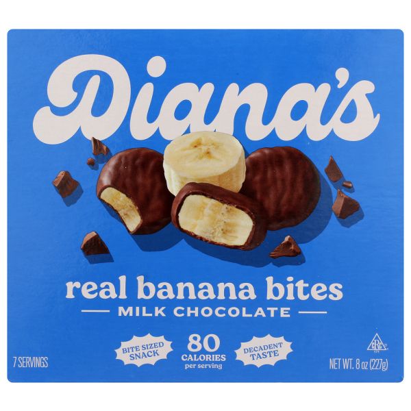 DIANAS BANANAS: Banana Bites Milk Choc, 8 oz