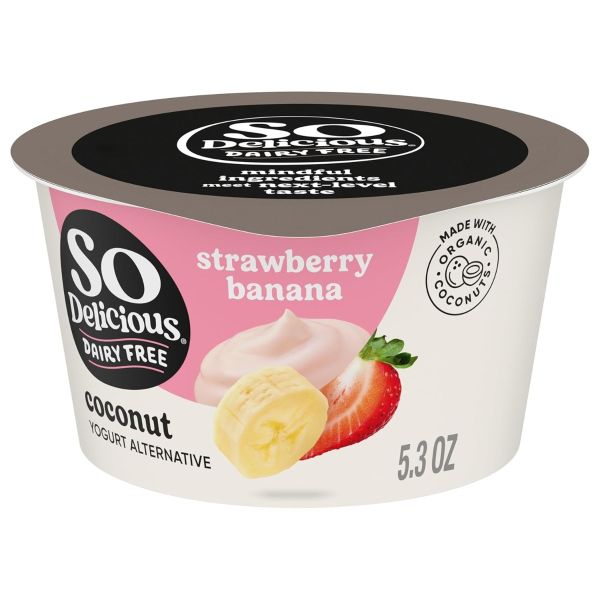 SO DELICIOUS: Strawberry Banana Coconut Milk Yogurt Alternative, 5.3 oz