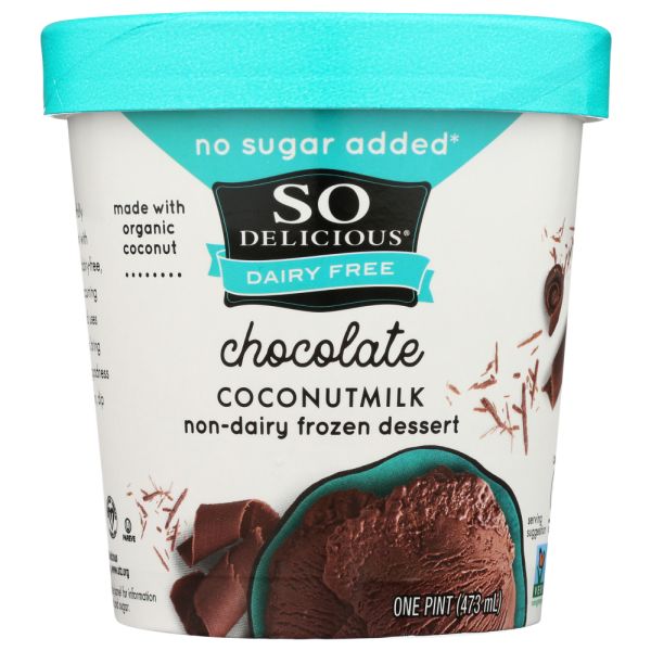SO DELICIOUS: No Sugar Added Chocolate Coconut Milk Ice Cream, 16 oz