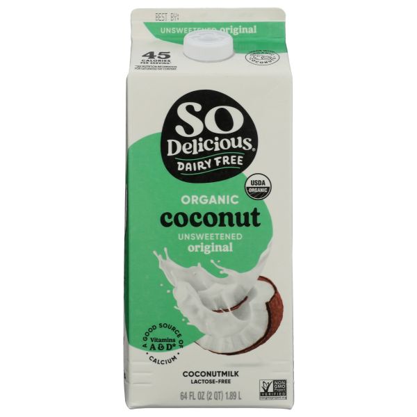 SO DELICIOUS: Organic Dairy Free Coconut Milk Beverage Unsweetened, 64 fo