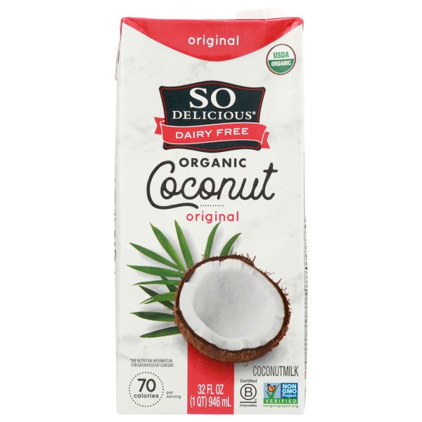 SO DELICIOUS: Organic Coconut Milk Dairy Free Original, 32 Oz