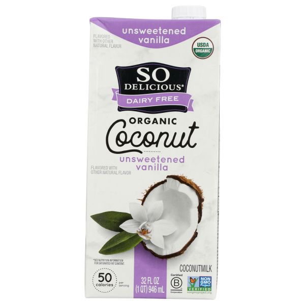 SO DELICIOUS: Coconut Milk Unsweetened Vanilla, 32 fo