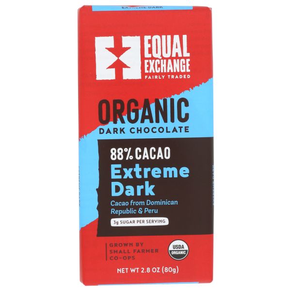 EQUAL EXCHANGE: Organic Extreme Dark Chocolate Bar, 2.8 oz