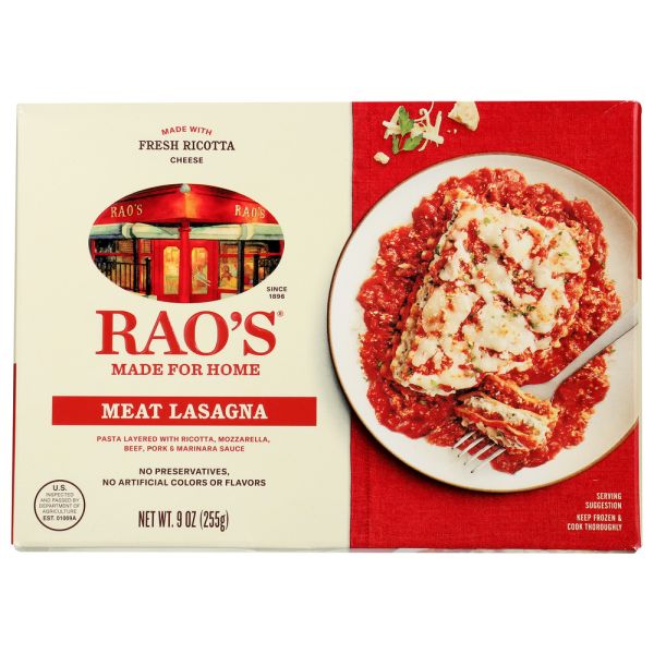 RAOS: Frozen Meat Lasagna, 9 oz