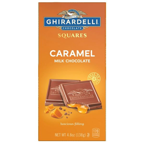GHIRARDELLI: Caramel Milk Chocolate Bar Squares, 4.8 oz