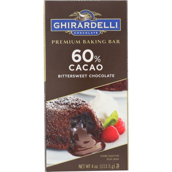 GHIRARDELLI: Chocolate Baking Bar 60% Bittersweet, 4 oz