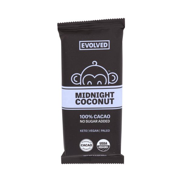 PRIMAL CHOCOLATE: Midnight Coconut Chocolate Bar, 2.5 oz