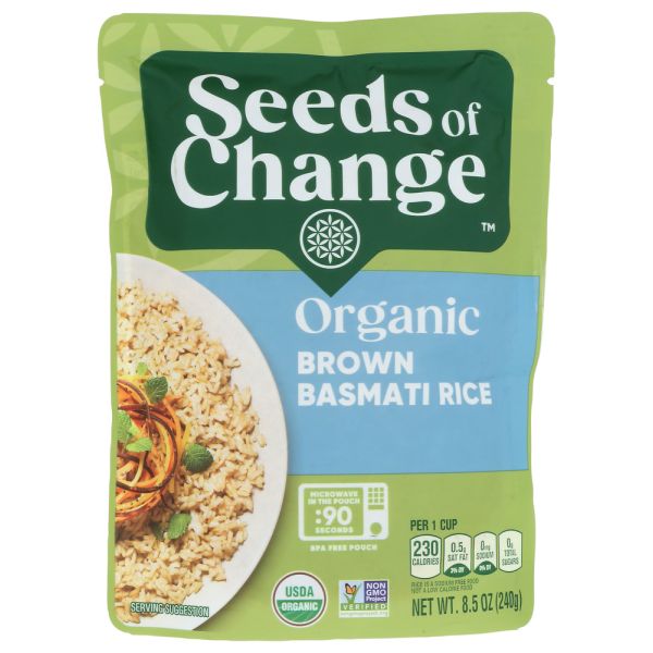 SEEDS OF CHANGE: Rice Basmati Brown, 8.5 oz