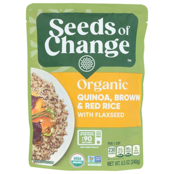 SEEDS OF CHANGE: Organic Quinoa, Brown & Red Rice with Flaxseed, 8.5 oz