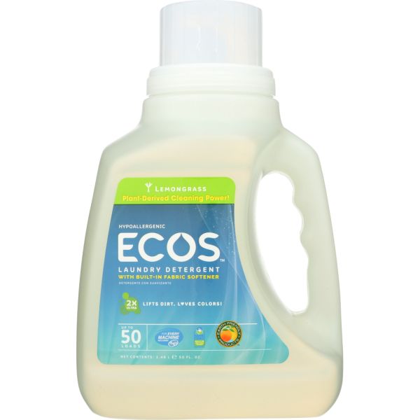 EARTH FRIENDLY: Hypoallergenic Laundry Detergent Lemongrass, 50 oz