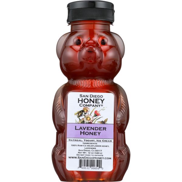 SAN DIEGO HONEY COMPANY: Lavender Infused Raw Wildflower Honey, 12 oz