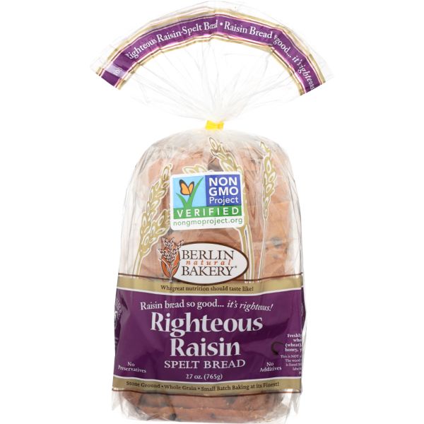 BERLIN BAKERY: Righteous Raisin Spelt Bread, 1.80 lb