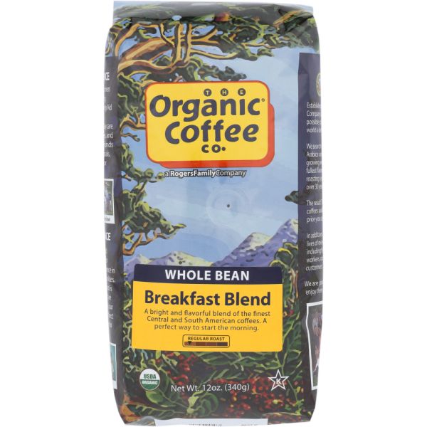 ORGANIC COFFEE CO: Coffee Bean Breakfast Organic, 12 oz