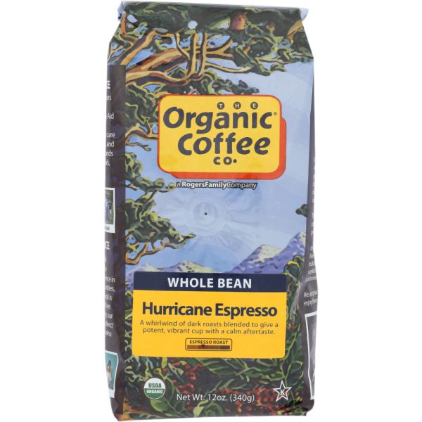 ORGANIC COFFEE CO: Coffee Bean Hurricane Organic, 12 oz