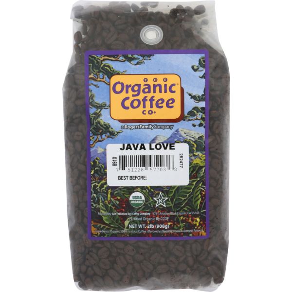 ORGANIC COFFEE CO: Whole Bean Java Love Organic, 2 lb