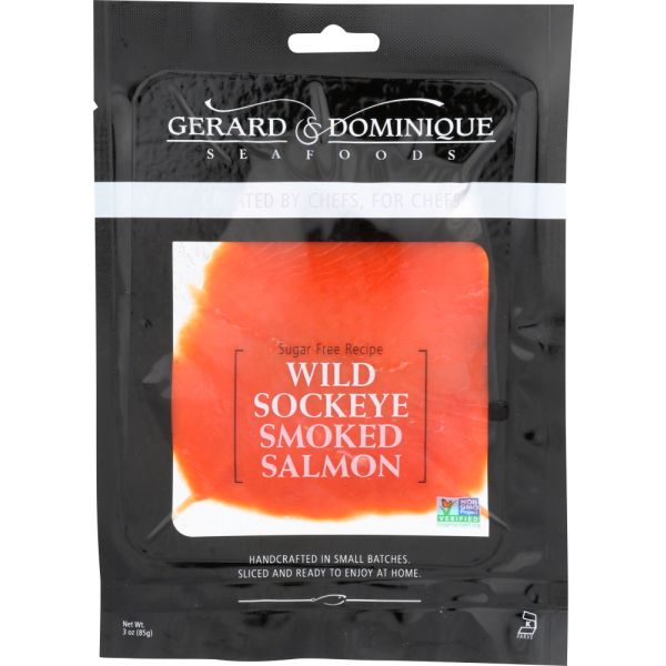 GERARD & DOMINIQUE: Wild Sockeye Smoked Salmon, 3 oz
