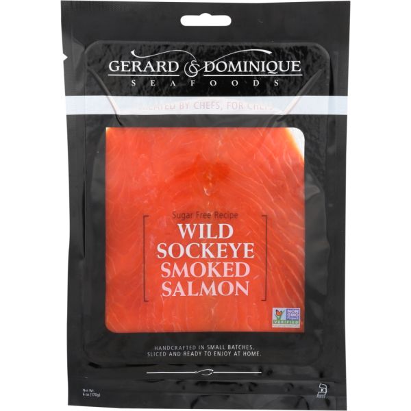 GERARD & DOMINIQUE: Wild Sockeye Smoked Salmon, 6 oz