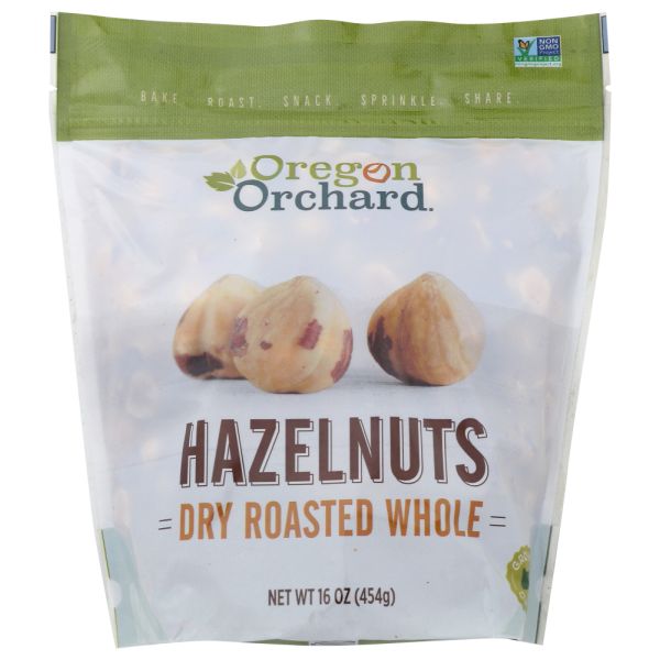 OREGON ORCHARD: Hazelnuts Roasted Whole, 16 oz