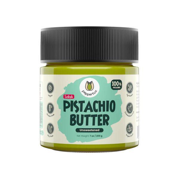 PEPPERTUX: Unsweetened Pistachio Butter, 7 oz