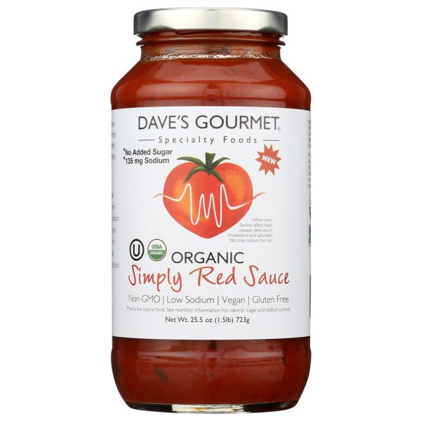 DAVES GOURMET: Simply Red Sauce, 25.5 oz