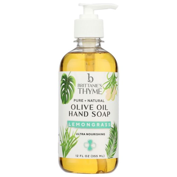 BRITTANIE'S THYME: Lemongrass Olive Oil Hand Soap, 12 oz
