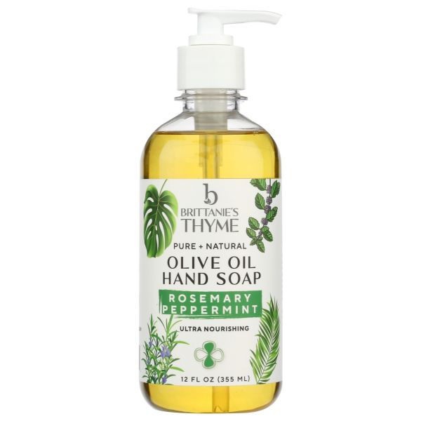 BRITTANIE'S THYME: Olive Oil Soap Hand Rosemary Peppermint, 12 oz