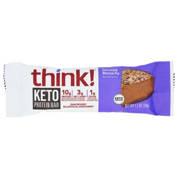 THINK: Chocolate Mousse Pie Keto Protein Bar, 1.2 oz
